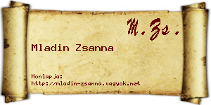 Mladin Zsanna névjegykártya